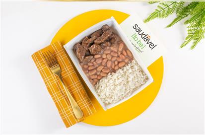 Picadinho de Mignon com Arroz Branco e Feijão Carioca